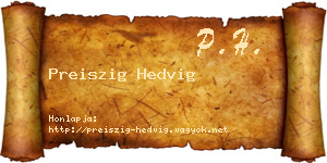 Preiszig Hedvig névjegykártya